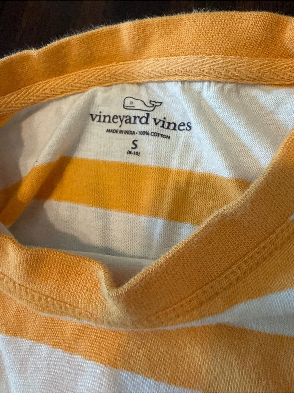 Vineyard Vines Kids Yellow Stripe Tee - Lobster Logo